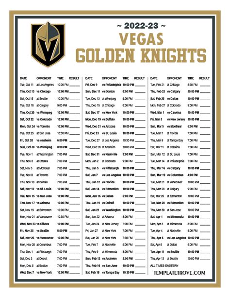 lv golden knights playoff schedule|golden knights schedule printable.